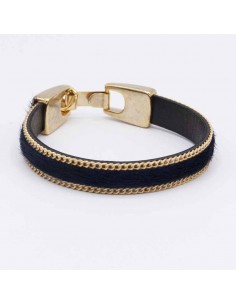 Pulsera Piel de Potro y Ribete Dorado