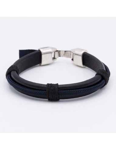 Pulsera combinada cuero-cordino