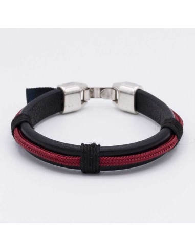 Leather-cord combined bracelet