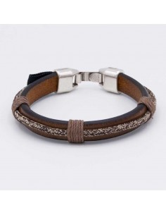 Leather-cord combined bracelet