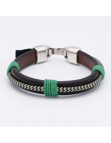 Leather-cord combined bracelet