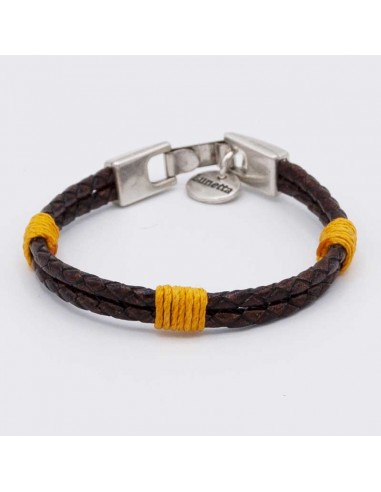 Pulsera doble cuero redondo