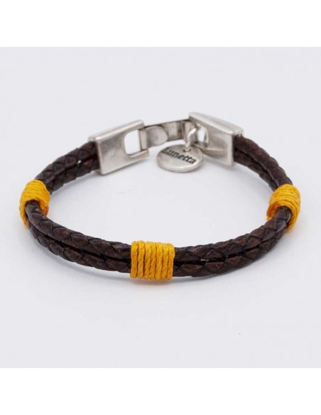 Pulsera doble cuero redondo