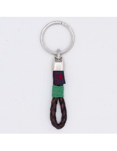Tubular braided leather key chain