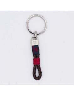 Tubular braided leather key chain