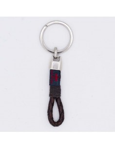 Tubular braided leather key chain