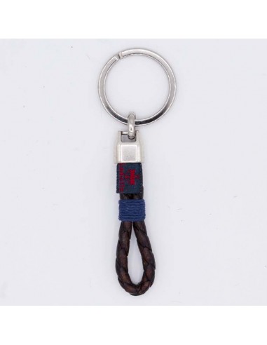 Tubular braided leather key chain