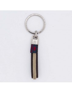 Tubular braided leather key chain
