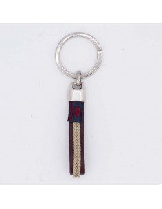 Tubular braided leather key chain