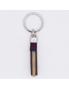 Tubular braided leather key chain