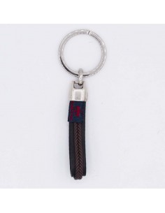 Tubular braided leather key chain