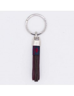 Tubular braided leather key chain