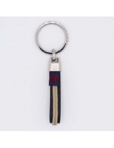 Tubular braided leather key chain