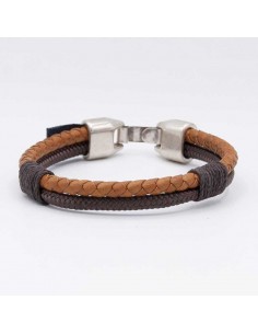 Pulsera Cuero Bandera y Ancla