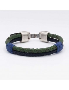 Pulsera Cuero Bandera y Ancla