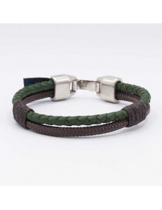 Pulsera Cuero Bandera y Ancla