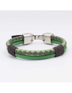 Pulsera Cuero Bandera y Ancla