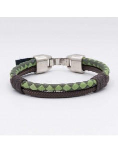 Pulsera Cuero Bandera y Ancla
