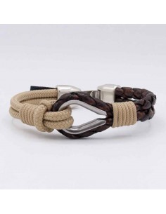 Pulsera Cuero Bandera y Ancla