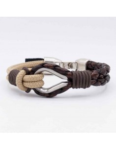 Pulsera Cuero Bandera y Ancla