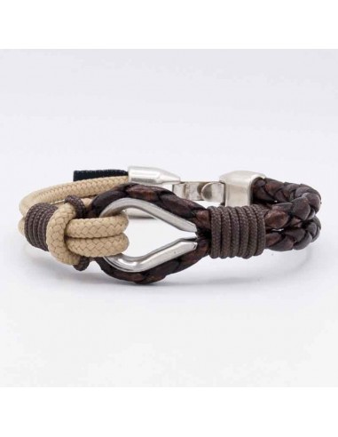 Pulsera Cuero Bandera y Ancla