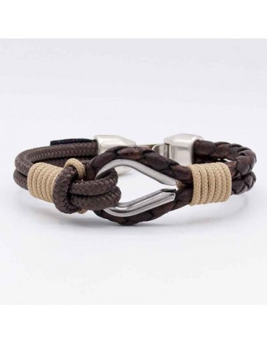 Pulsera Cuero Bandera y Ancla