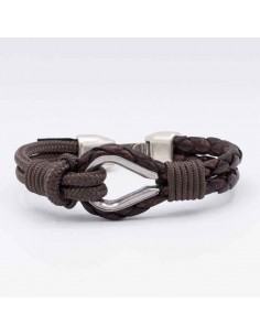 Pulsera Cuero Bandera y Ancla