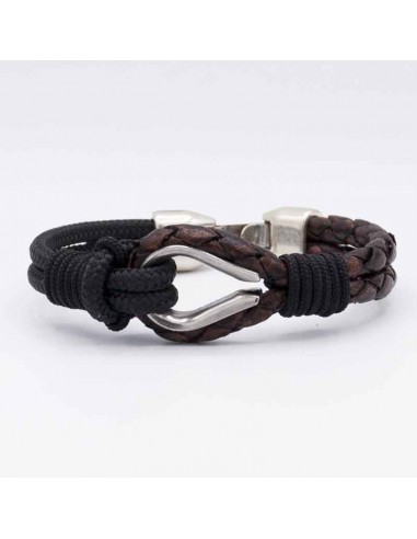 Pulsera Cuero Bandera y Ancla