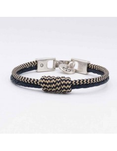Pulsera cuero tubular cabo y nudo
