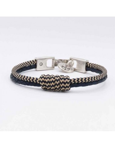 Pulsera cuero tubular cabo y nudo