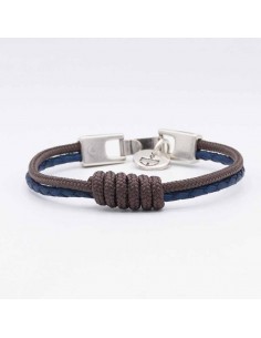 Pulsera cuero tubular cabo y nudo