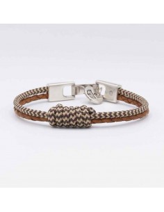 Pulsera cuero tubular cabo y nudo