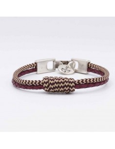 Pulsera cuero tubular cabo y nudo