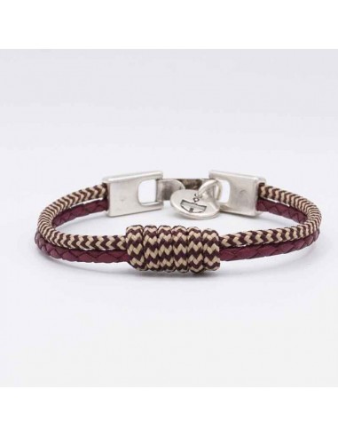 Pulsera cuero tubular cabo y nudo