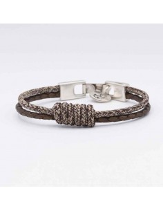 Pulsera cuero tubular cabo y nudo