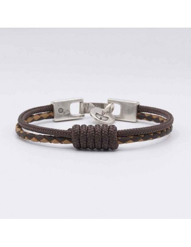 Pulsera cuero tubular cabo y nudo