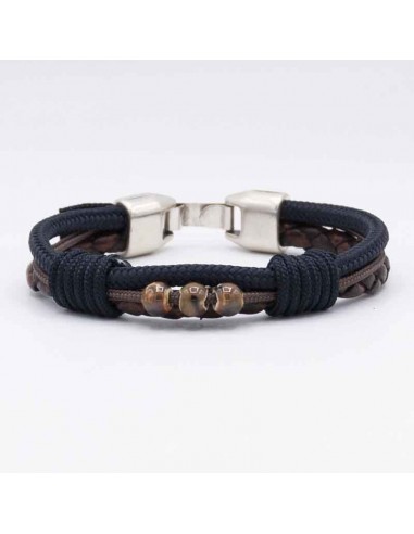 Pulsera Cuero Bandera y Ancla