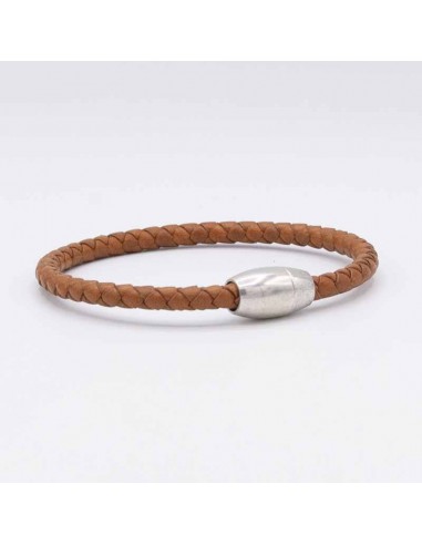 Pulsera cuero trenzado redondo