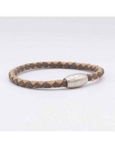 Pulsera cuero trenzado redondo