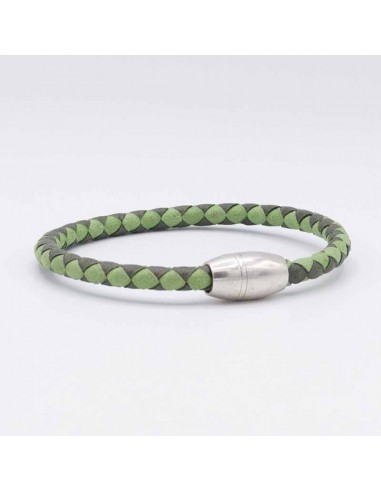 Pulsera cuero trenzado redondo