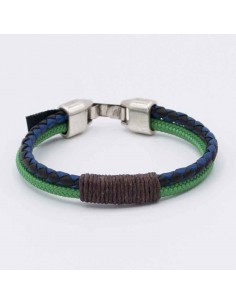 Pulsera cuero bicolor+cordino