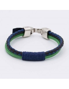 Pulsera cuero bicolor+cordino