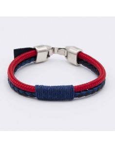 Pulsera cuero bicolor+cordino