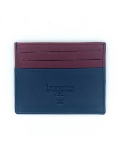 Tarjetero Piel - Navy-Burdeos