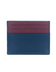 Tarjetero Piel - Navy-Burdeos 2